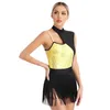 Stage Wear Women's Latin Dance Dress Mesh Fringe Salsa Cha-Cha Rumba Ballroom Ballet Cocktail voor uitvoering