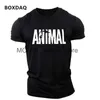 T-shirt maschile Lettera animale Elemento inglese Maglietta maschile Svecca a maniche corta Spettatura rotonda Sport Casual Sports Top 6xl Grande estate H240506