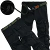 Herrenhosen Winter Dicke warme Ladung in voller Länge Multi -Taschen -Gelegenheits Militär Baggy Tactical Fleece Lange Hosen Plus Size 40