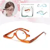 Sonnenbrille Flip-Down-Linsen rotierende Make-up-Lesebrillen Brillen Bunte Rahmen Vergrößerung Sehversorgung 1.0- 4.0 Diopter
