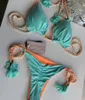 Женские купальные костюмы Женщины бикини без спины веревочный треугольник купальник многоцветный