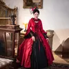 Lässige Kleider Weihnachten Frauen viktorianische Rococo -Kleid Renaissance Burgund Ballkleid Kostüme