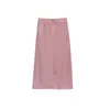 Faldas fiords vintage rosa denim largo