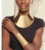 Liffly African Big Chokers Collane per donne Dichiarazione in metallo Collana geometrica Collana Bracciale di gioielli da festa indiano Set 2107208598716