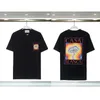 Camisetas masculinas camisadas camisetas de cogumelo arco -íris impressão de manga curta solta de tamanho superior rodoino de pescoço masculino de algodão tshirts 240418