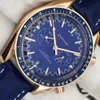 Designer Watch Reloj Watches AAA Mechanical Watch Oujia Chaoba Five Needle Meige Blue Leather Fullt Automatic Mechanical Watch CW009 OO89 EFLE MENS WATCH