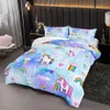 Dekbedovertrek 3 Galaxy Unicorn Dekter Sets Twin Size, kleurrijke schattige dieren voor meisjes jongens volwassenen, 3 -delige bed in een tas, ultra zachte microfiber seizoen abstracte beddengoed set