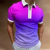 Men's Plus Tees Polos Новые 3D цифровые печать лацка на молнии мужская рубашка поло