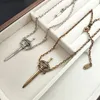 New Design Paris Fashion Vintage letter Full Diamonds Sword pendant Necklace Palace Retro Necklaces Earrings Designer Jewelry BL00677