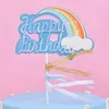 3PCS Candles Happy Birthday Cake Paper Card Insert Cloud Sun Cartoon Childrens Happy Birthday Letter Party Cake Decoration