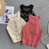 Tanks pour femmes Camisole French Style Small Fragrant Nailled Halterneck Design Summer Niche and Short-Shirt Treater Top