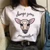 Dames T-shirt Maycaur Avocado Vegan dames T-shirt Harajuku ulzzang kawaii cartoon t-shirt 90s grafische dames korte mouwen t-shirt zomer kledingl2405