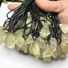 Pendanthalsband 10st gratis repkedja citron klar kristallpelare naturlig oregelbunden rå stenhalsband energi läkning gåva