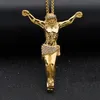 Hanger kettingen Religieuze Jezus Kruisketting met strass voor mannen Fashion Gold Color Pendent Jewelry Gifts
