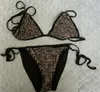 Kvinnors sexiga bikini baddräkt sätter sommarband form baddräkter lady baddräkter simning bär strand kvinna flickor f bokstäver lyxdesigner badkläder