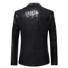 Blazer Giacca abbellita per paillettes oro splendente di paillettes Nightclub costume da ballo costume da ballo per cantanti per cantanti 240430