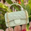 Luxury Designer Classic Mini Quilted Lambskin Bags Top Handle Totes Gold Metal Hardware 2024 Crossbody Shoulder Outdoor Handbags Purse 20CM