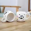 Gobelers 1pc créatif 3d animal tasse relief vache en céramique tasse de café tasse tasse jus de thé lait bouteille de thé mignon petit déjeuner petit déjeuner enfant cadeau h240506