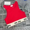 Randiga väst kvinnor stickor tank topp designer broderi t skjortor ärmlös andas stickad pullover kvinnors sport toppar