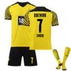 Football Jersey 21-22 New Home 9 Harland Set with Socks and Leg Guards # 11 Royce Soccer Jersey