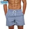 Men's Swimwear Mens striped drawstring belt swimming trunks 2022 new checked beach pants quick drying fashion loose shorts