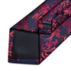 Bow Ties Luxury Red Floral Blue Silk for Men 8cm Wide Coldie Set Pocket Square Cuffers Brooch Pin Accessoires de mariage Gift pour hommes