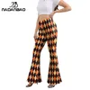 Women's Pants Capris Nadanbaos elegant legs womens waist fashionable flash pants Halloween pumpkin holiday party striped printed pants Y240504