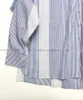Blouses des femmes Garnières réglables Femmes Stripes bleues Silhouette rond Silhouette en vrac