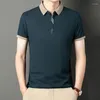 Herren Polos Sommer kurzärmeliges Polo-Hemd Sweatwear Revers Casual Top Classic Male Marke Basic V-Ausschnitt Leichtes Gewicht