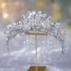 Wedding Hair Jewelry Luxurious Bride Hand-Made Crystal Bridal Headband Set Jewelry Headwear Crowns Tiaras Head Flower Wedding Hair Accessories