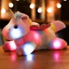 Hot selling Laughing plush doll color unicorn plush toy soothing accompanying the Rainbow Pony Plush Doll Children's Christmas gift Free UPS