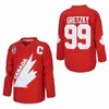 T-shirts masculins Ice Hockey Jersey Canada 99 WAYNE GRETZKY COUDURE EMBRODERIE MAISTRES DE SPOSTES DE SPORTS SPORT