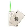 Новый креативный покерный ветрозащитный светлый зеленый пламя более легкий сигаретный газ незаполненная новинка.