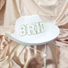 Berets Spring Elegant Cowgirl Hat Stitching BRIDE Letter Wedding Po Costume Props