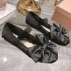 Canalise chaussures ballet plates luxury design femmes moine sangle nœud de soie orteil rond