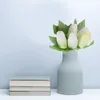 Декоративные цветы морозирование симуляция цветочной букет зеленый листовый маленький горшок для дома украшения белая кухня