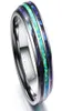 SOMEN 8mm Luxe zilveren kleur Tungsten Carbide Ring Blue Fire Opal Shell For Men Women Wedding Engagement Ring Bague Homme MX2009344849