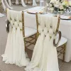 SASHE 10 pezzi Sedia in chiffon telastre 30x300 cm con filo con filo cover a sedile posteriore della cintura alberghiera per il banchetto per feste di nozze decorazioni
