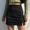 Gonne donne nere split office signore ad alta vita elegante mini gonna slim skirt student trendy semplice