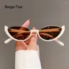 Lunettes de soleil vintage petit chat œil pour femmes hommes hommes à demi-cadre y2k Style Sun Glasses Shades Party Party Eyewear Gift