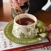 Tumblers tazze in ceramica retrò tazze di caffè dipinte a mano americane tazza di orchidea per campana e piatti da cucina a piattino che bevono tazza da tè pomeridiana H240506