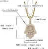 Colliers pendentifs Iced Hand Of Fatima Hamsa Pendant Collier CZ Copper Top Quality Cumbic Zircon Bling for Men Women Gifts