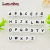 Blocs LCMOMBAY 12 mm 200pc Lettre Perles de silicone