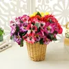 Fleurs décoratives 10 têtes Pansy Fake Bouquet 26cm pour la fête de mariage Home Plant Ten