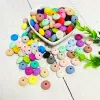 Bloques 500/1000pcs Beads de silicona de 12 mm Beads de lenteja Diy Pacificador de bebé Costilla BPA BPA Free EcoFry Baby Toys Gots