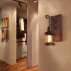 Vägglampa enstaka huvud industriell rustik vintage retro trävägg scone metallmålning ll