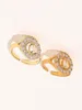 Modeschmuck Designer Ringe Frauen lieben Charme Hochzeitsbedarf Kristall 18K Gold plattiert Kupfer Finger Verstellbarer Ring Luxus ACC2147935
