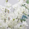 Fleurs décoratives 110 cm Artificiel 4-Fork Silk Cherry Blossom Branch Decoration Home Decoration Fleur Fleur Mariage Porte arcée