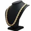 Hip -Hop -Seilkette Halskette 14K Gold plattiert 10 mm 24 Zoll 334p