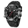 Armbanduhr Lige Sport Watch für Männer Luxus Dual Display 50m wasserdichte Quarz Uhr Uhr Chronograph Digital Wecker Militärmaschine Armbanduhr